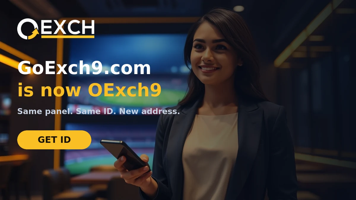 OExch9 login panel replacing the old GoExch9.com address on a mobile screen